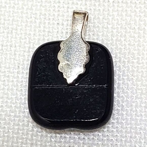 Handmade Unique Copper and Yellow Dichroic Glass Pendant - Picture 3 of 4